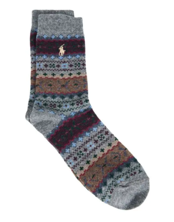 Polo Ralph Lauren  Fair Isle Wool-Blend Trouser Socks MSRP $28