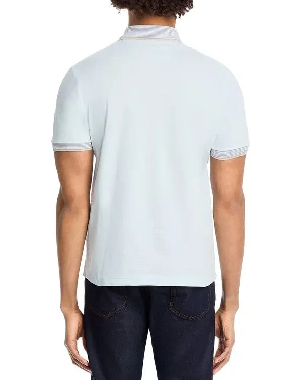 The Men's Store Striped Trim Cotton Polo Shirt MSRP $78