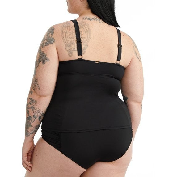 Anne Cole Plus Size Underwire Triangle Tankini Top MSRP $82