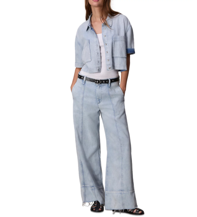 rag & bone Featherweight Arianna High Rise Wide Leg Jeans MSRP $278