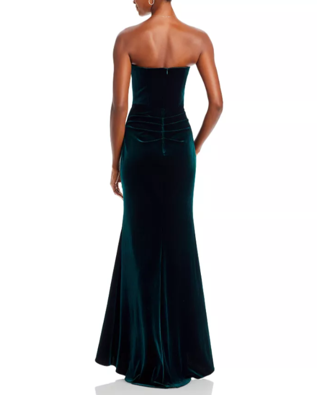 AQUA Velvet Strapless Gown MSRP $268