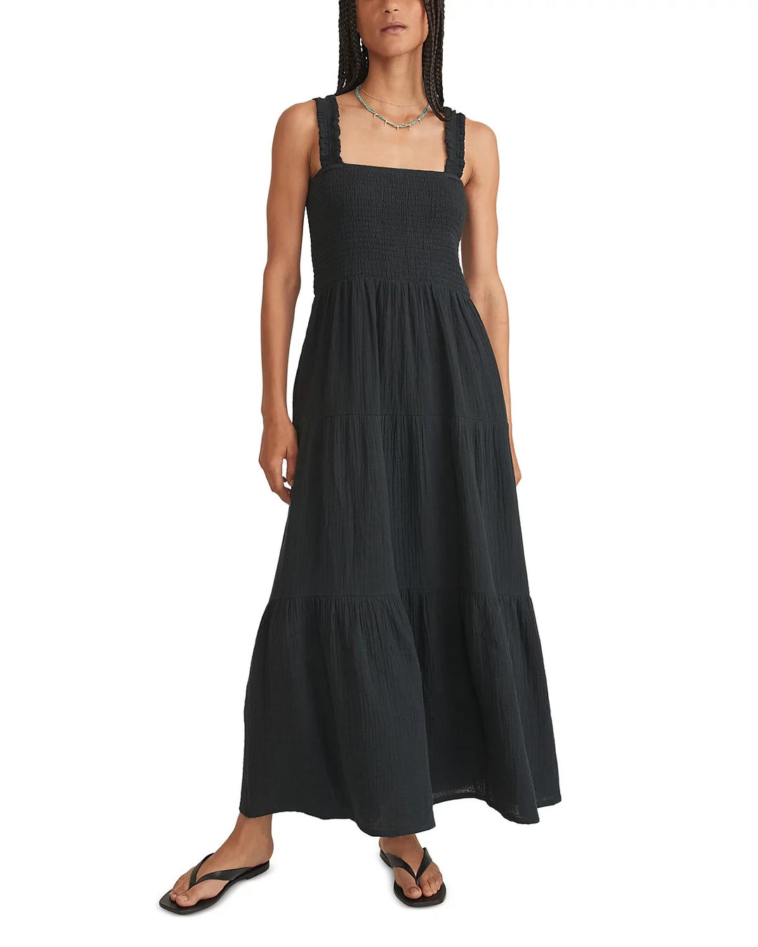 Marine Layer Selene Smocked Maxi Dress MSRP $128
