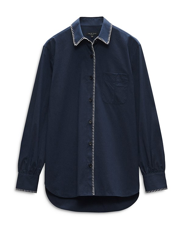 rag & bone Maxine Blanket Stitch Shirt MSRP $228
