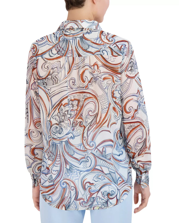BCBGMAXAZRIA Printed Button Down Shirt MSRP $198