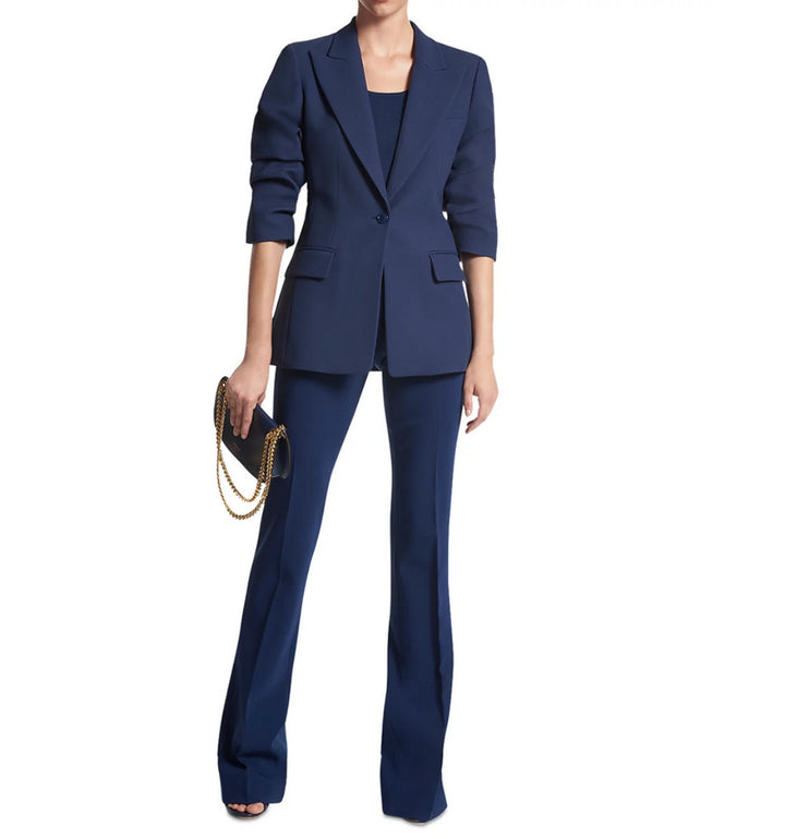 MICHAEL KORS Collection Cate Ruched Sleeve Sable Blazer 5D 2862-