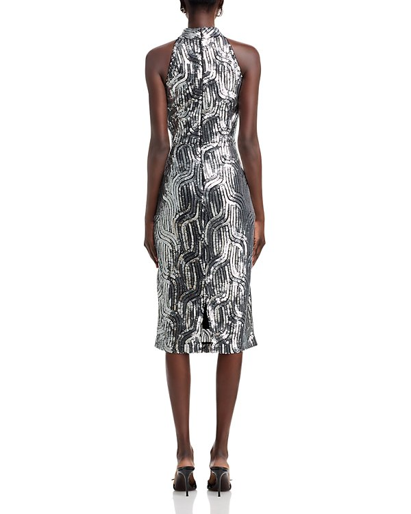 Elie Tahari Bella Sequin Midi Dress MSRP $475