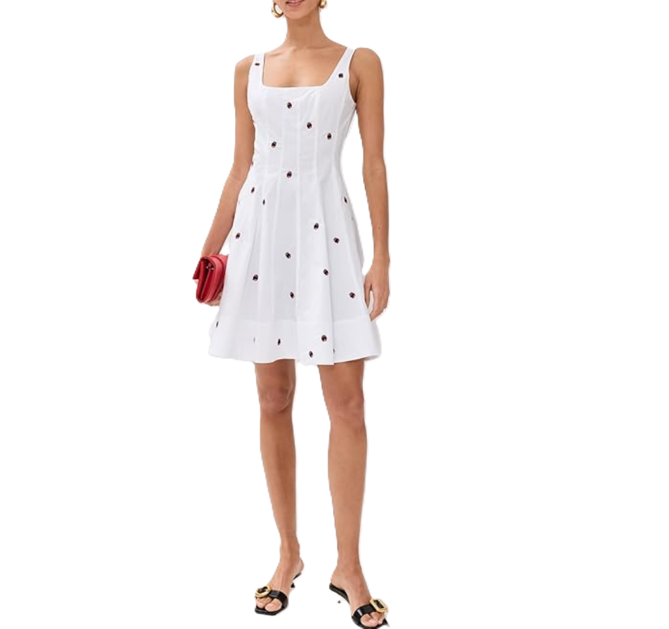 STAUD Wells Ladybug Print Dress MSRP $295