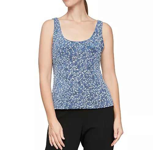 Alex Evenings Plus Size Printed Mandarin Jacket & Top Set MSRP $169