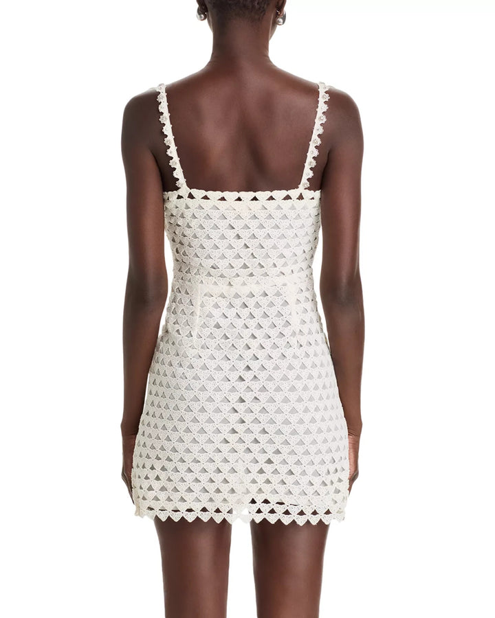 Love Shack Fancy Camara Heart Lace Mini Dress MSRP $495