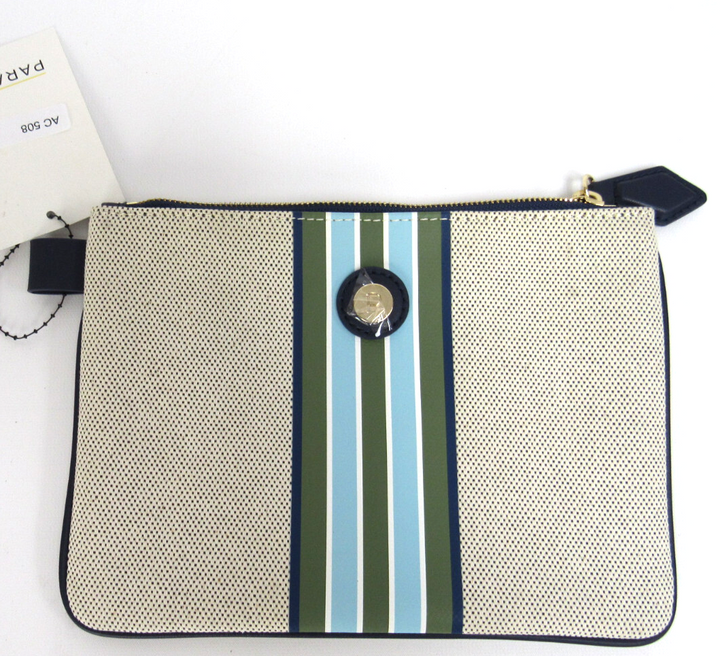 PARAVEL Cabana Medium Canvas Zip-top Pouch MSRP $55