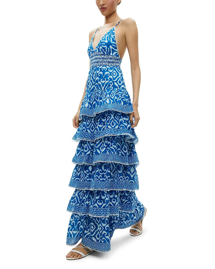 Alice and Olivia Imogene Tiered Maxi Dress MSRP $660