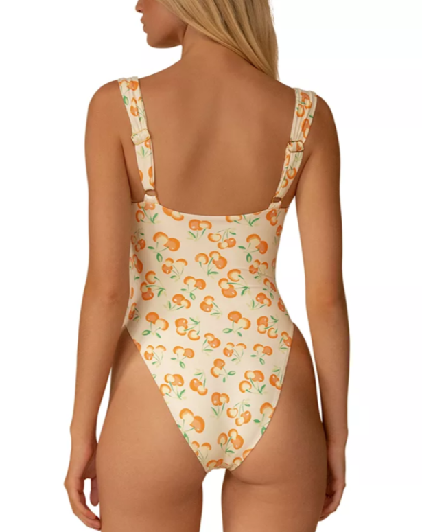 Montce x Elsa Hosk Cherry Sherbet Petal One Piece Swimsuit MSRP $198