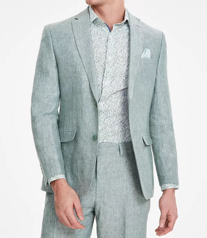 Bar III Men's Slim-Fit Linen Suit Jackets - Light Green MSRP$ 360
