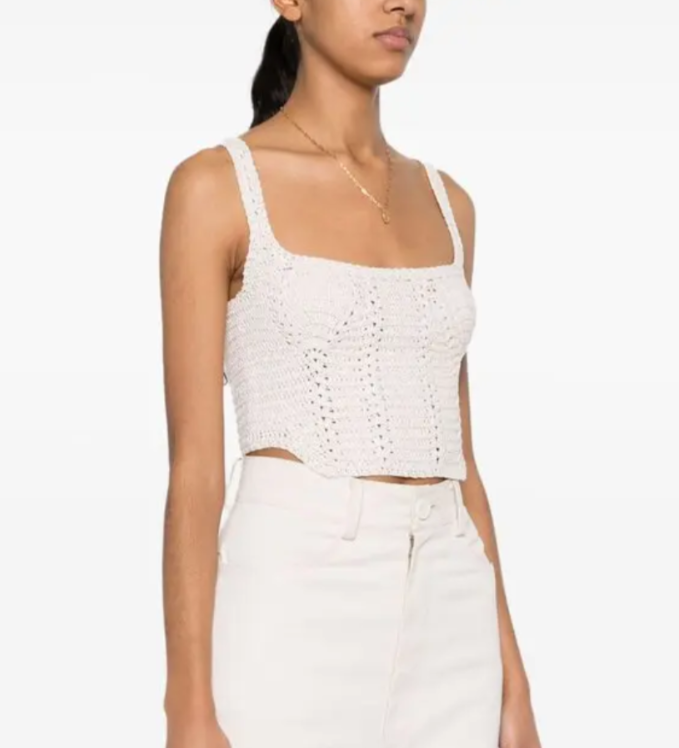 THE MANNEI Crochet Cropped Top MSRP $1890