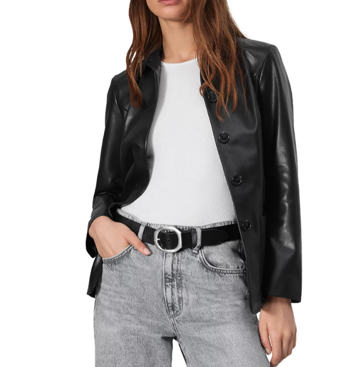 rag & bone Drew Faux Leather Jacket MSRP $558