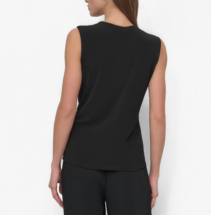 DKNY Women's Zip-Shoulder Sleeveless Knit Top MSRP $49