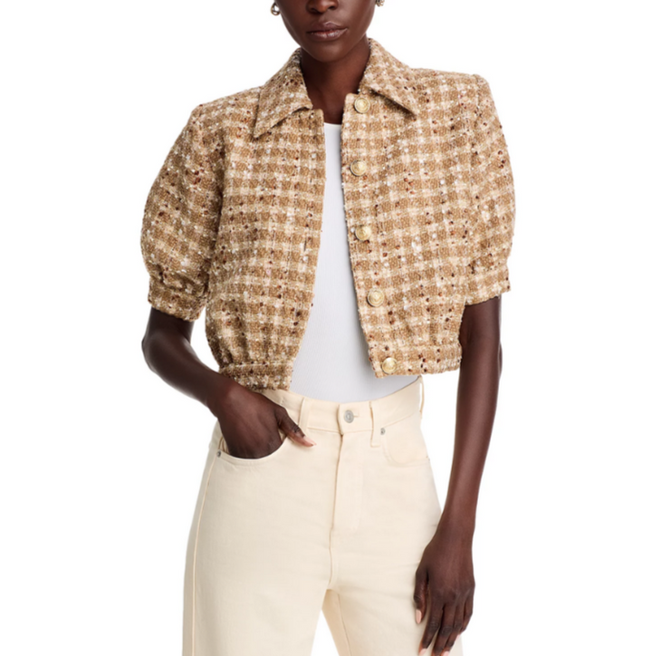 L'AGENCE Cove Short Sleeve Cropped Jacket MSRP $575