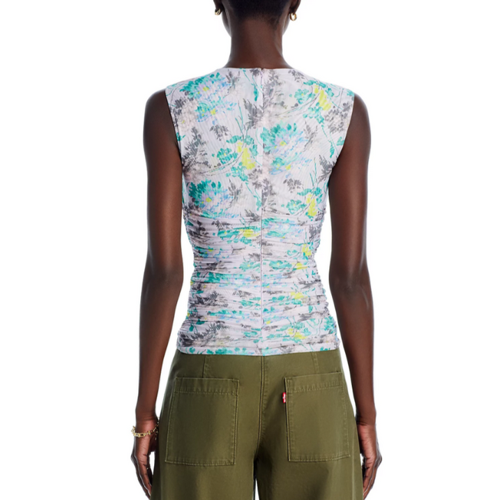 Cinq à Sept Aniya Floral Ruched Top MSRP $245