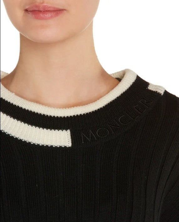 Moncler Color Block Ribbed Wool Sweater MSRP $770
