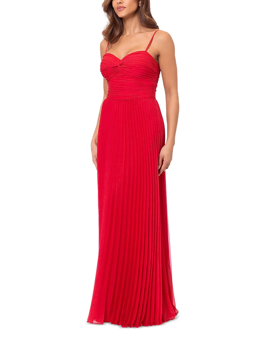 AQUA Pleated Chiffon Gown MSRP $278