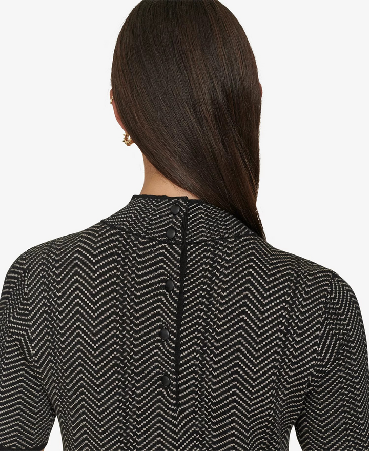 Calvin Klein Women's Mock-Neck Jacquard Sheath Dress MSRP $134