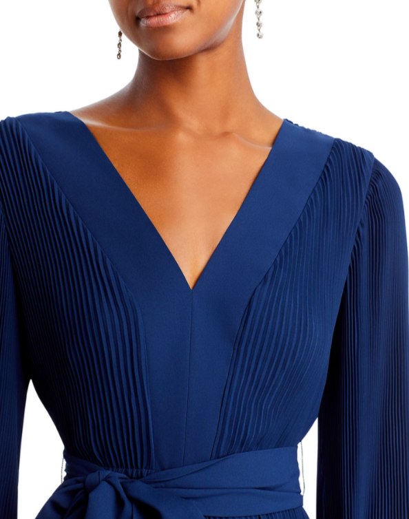 MILLY Liv Belted Pleated Dress MSRP $395