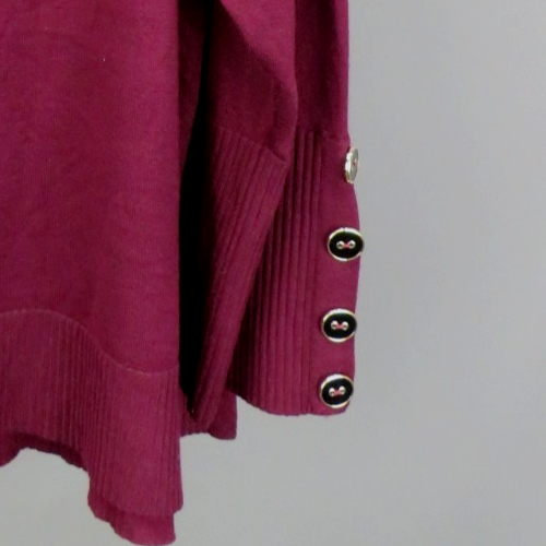 Melissa Paige Plus Size Button-Cuff Boat-Beck Sweater MSRP $51