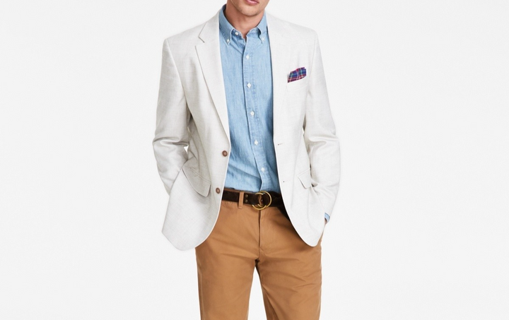 Nautica Men's Modern-Fit Stretch Solid Crush Weave Sport Coat MSRP $295