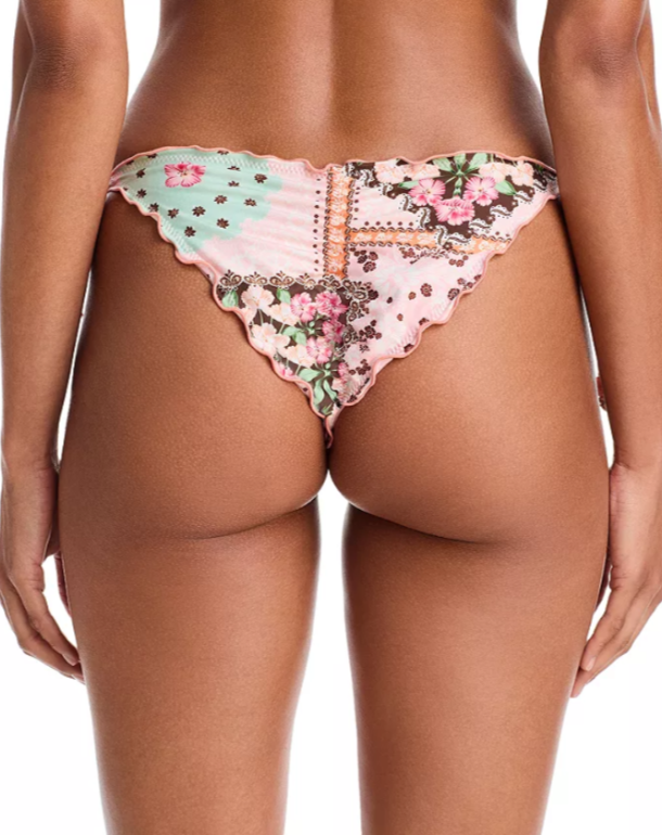 AQUA Designed by Agua Bendita Alegria Ruched Bikini Bottom MSRP $98