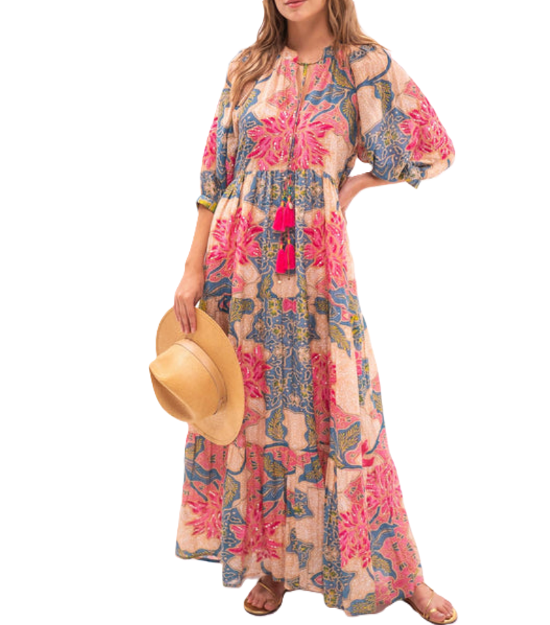 Bell Elizabeth Floral Print Maxi Dress MSRP $350