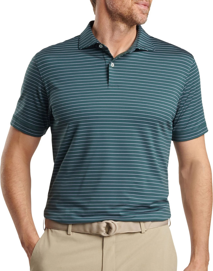 Peter Millar Duet Performance Jersey Stripe Polo Shirt MSRP $115