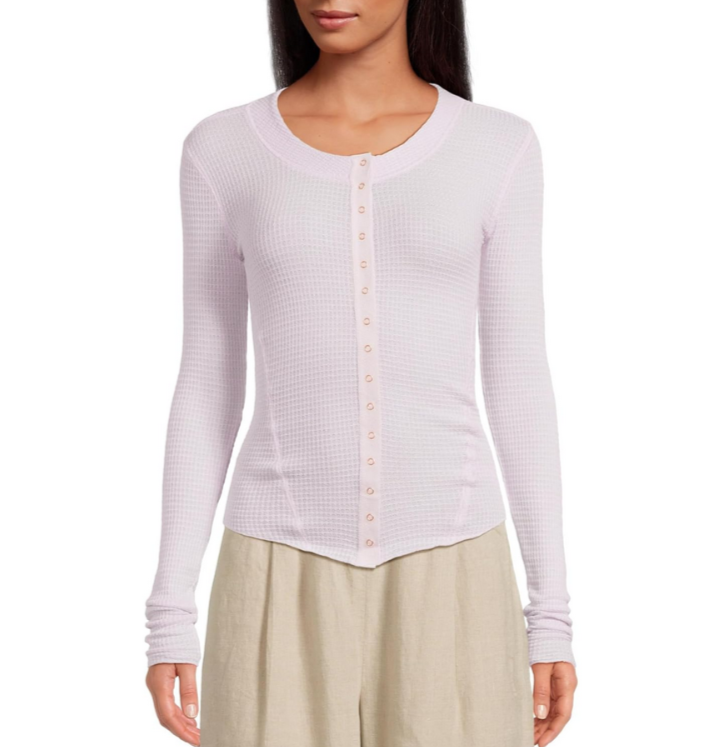 Free People Going Places Fitted Waffle Knit Cardigan MSRP $40