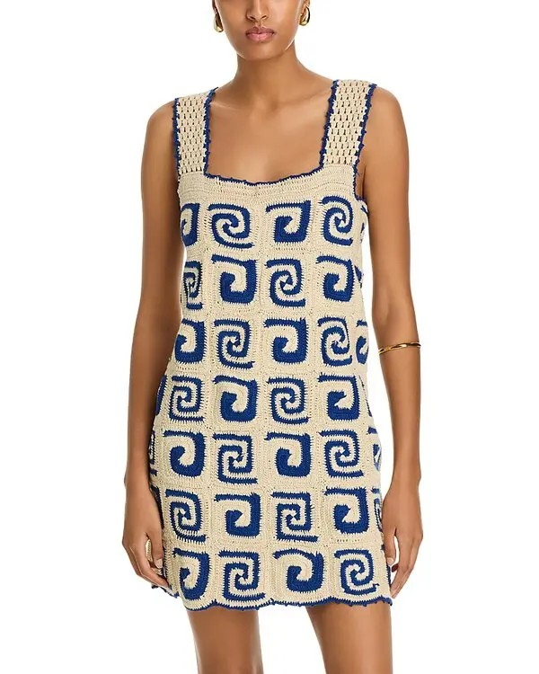 Rhode Goldie Crochet Mini Dress MSRP $475