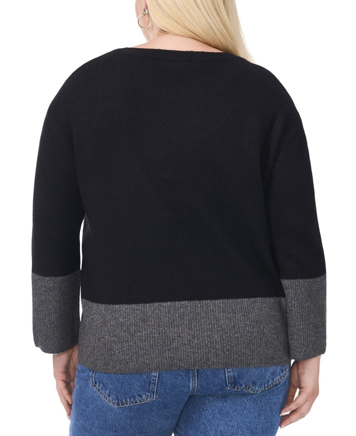 Vince Camuto Plus Size Colorblocked Crewneck Sweater MSRP $79