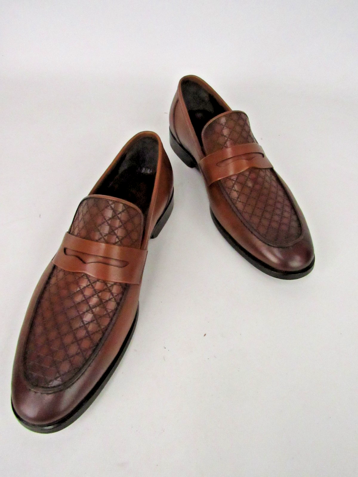 Elegant Men’s Genuine Leather Loafers – Handcrafted Size EU 41