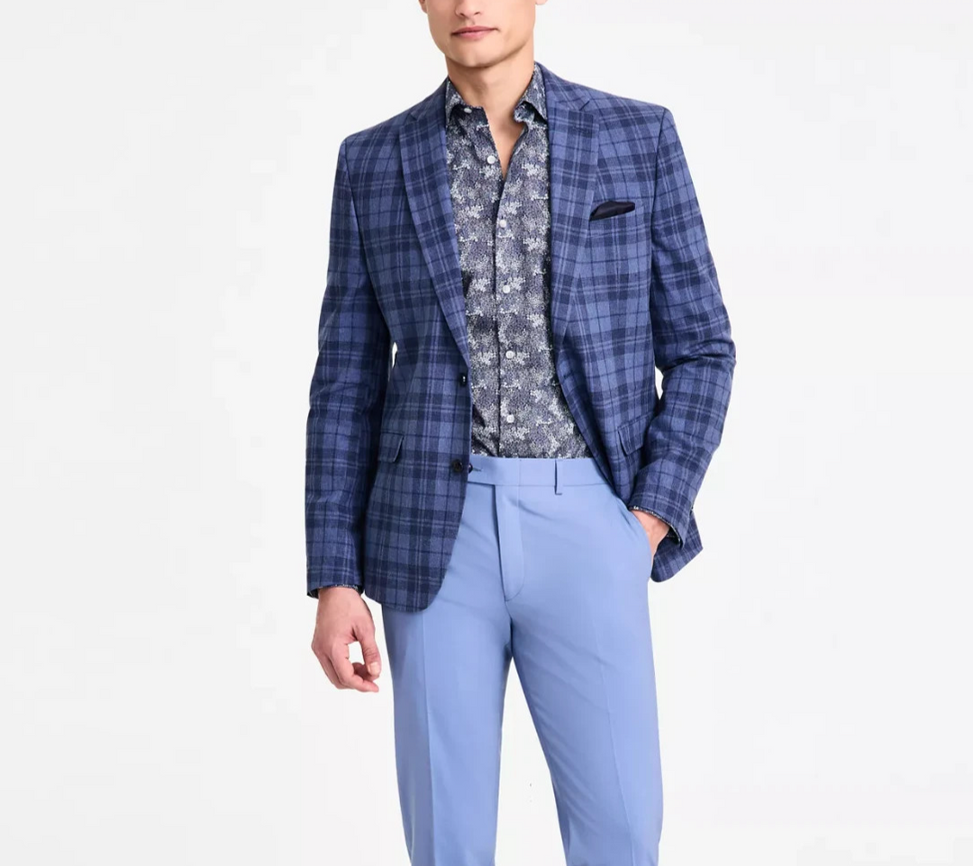 Bar III Men's Slim-Fit Plaid Sport Coat MSRP $295