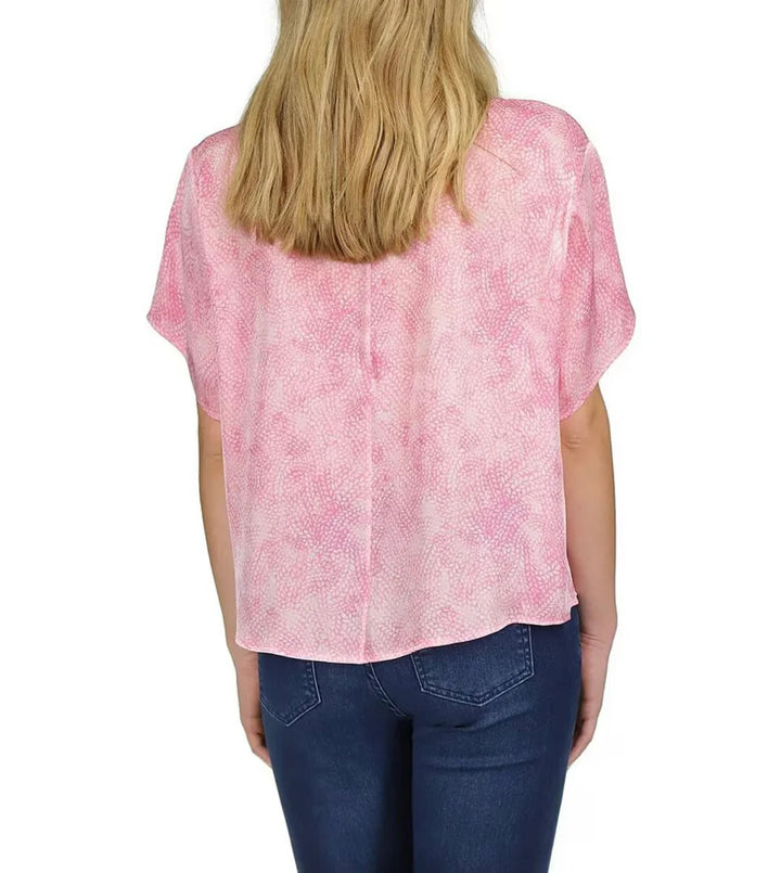 MICHAEL Michael Kors Petal-Print Dolman-Sleeve Top MSRP $110