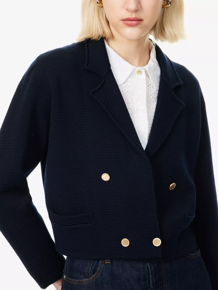 FRAME The Cruise Double-Breasted Wool Knitted Cardigan MSRP $548