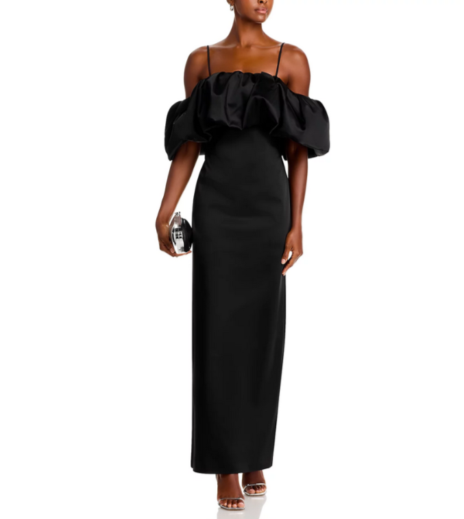 SIMKHAI Dorina Off The Shoulder Ruffle Dress MSRP $895