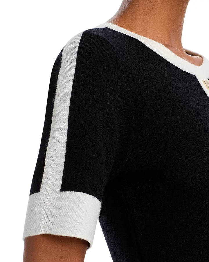 T Tahari Elbow Sleeve Round Neck Dress MSRP $118