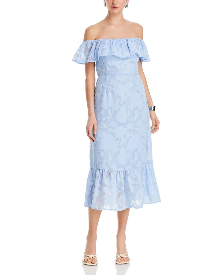 KOKO + MASON Off The Shoulder Jacquard Dress MSRP $98