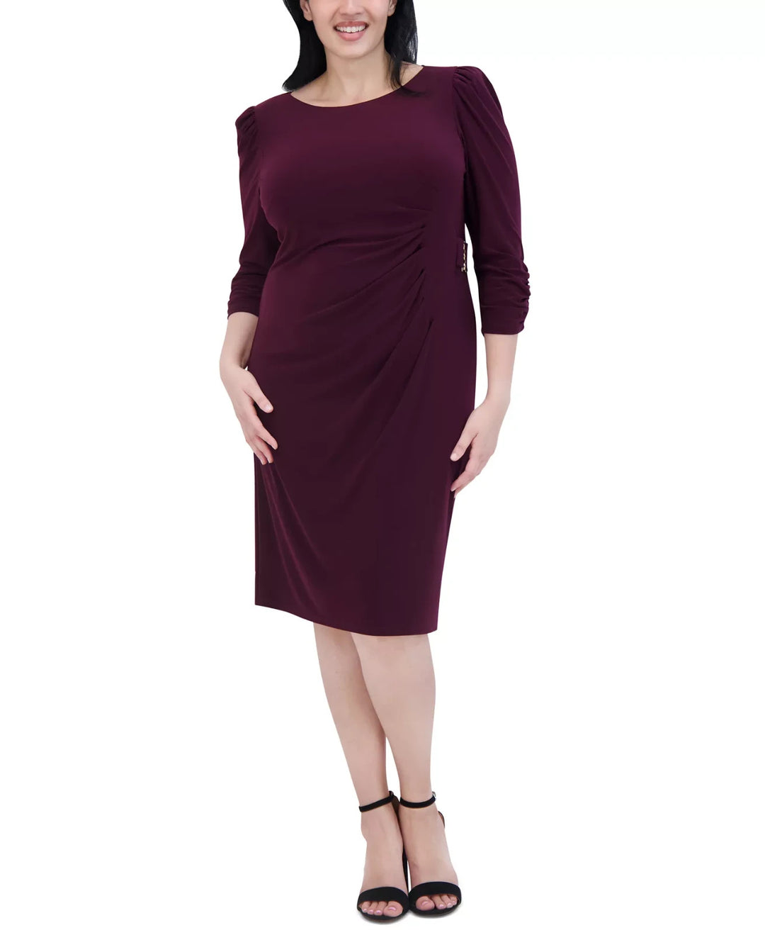 Jessica Howard Plus Size Hardware-Trim Side-Pleated Dress MSRP $109