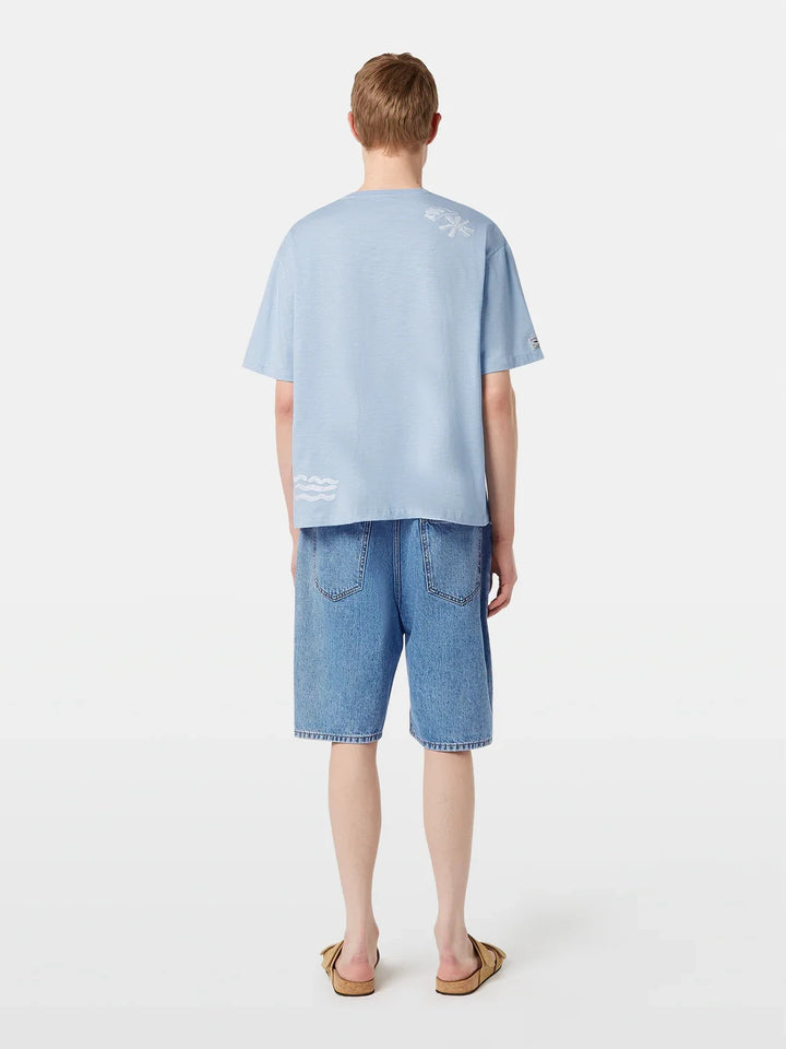 Scotch & Soda Loose Fit Slub Embroidery Tee MSRP $148