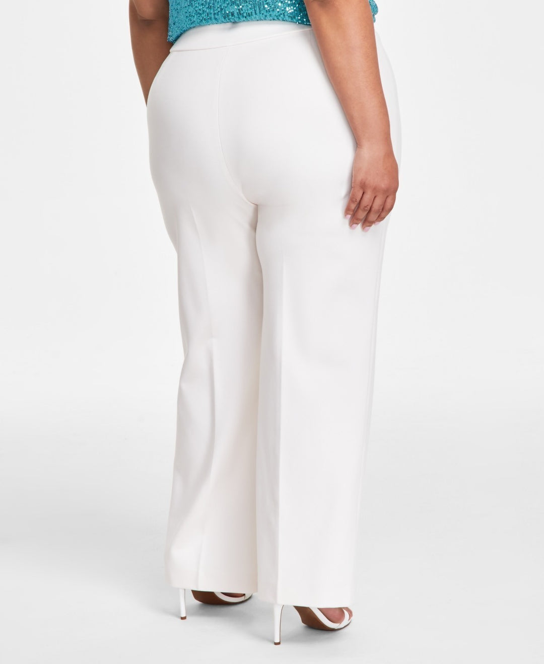 Anne Klein Plus Size Compression Pull-On Wide-Leg Trousers