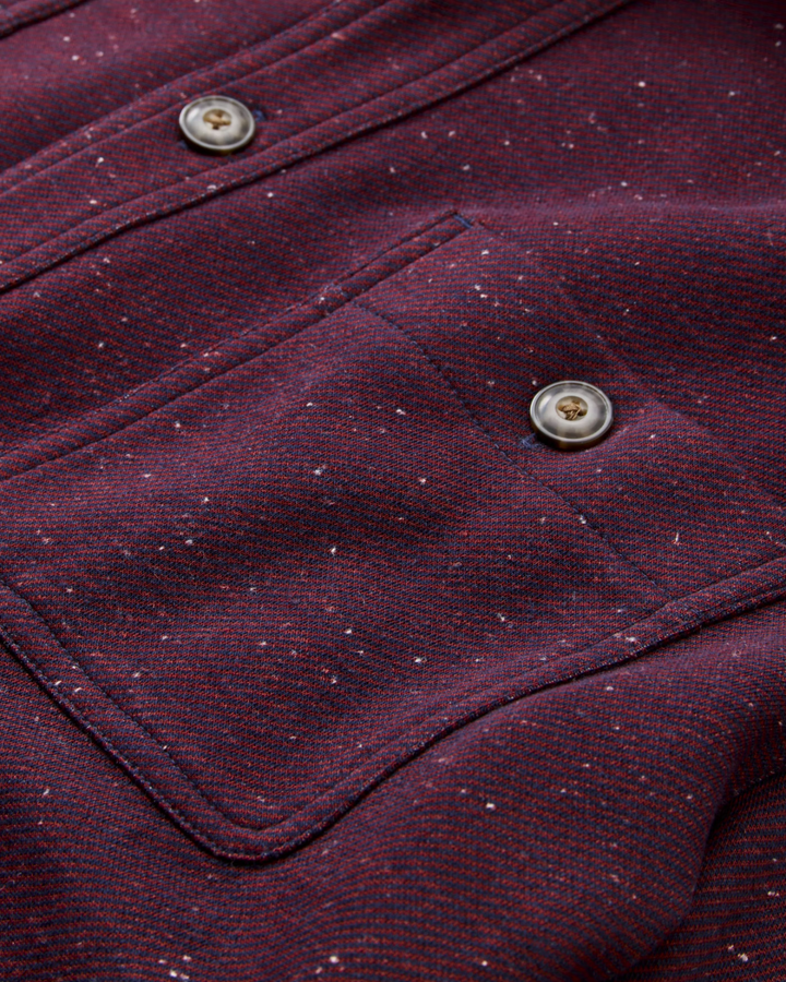 Marine Layer Pacifica Regular Fit Twill Shirt burgundy MSRP $138