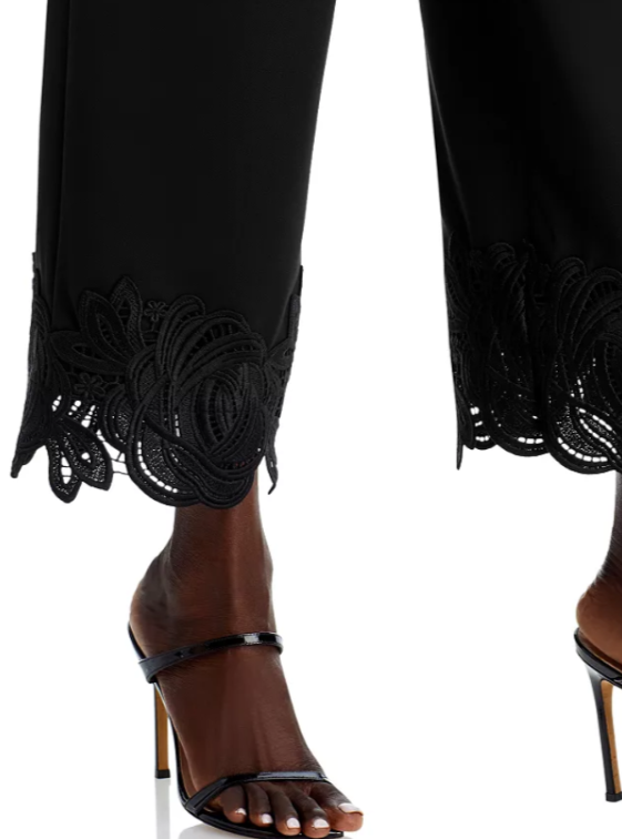 BCBGMAXAZRIA Lace Trim Pants MSRP $208