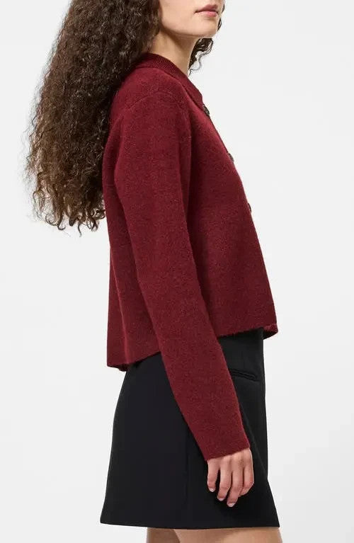 French Connection Ellie Collared Knit Cardigan MSRP $138