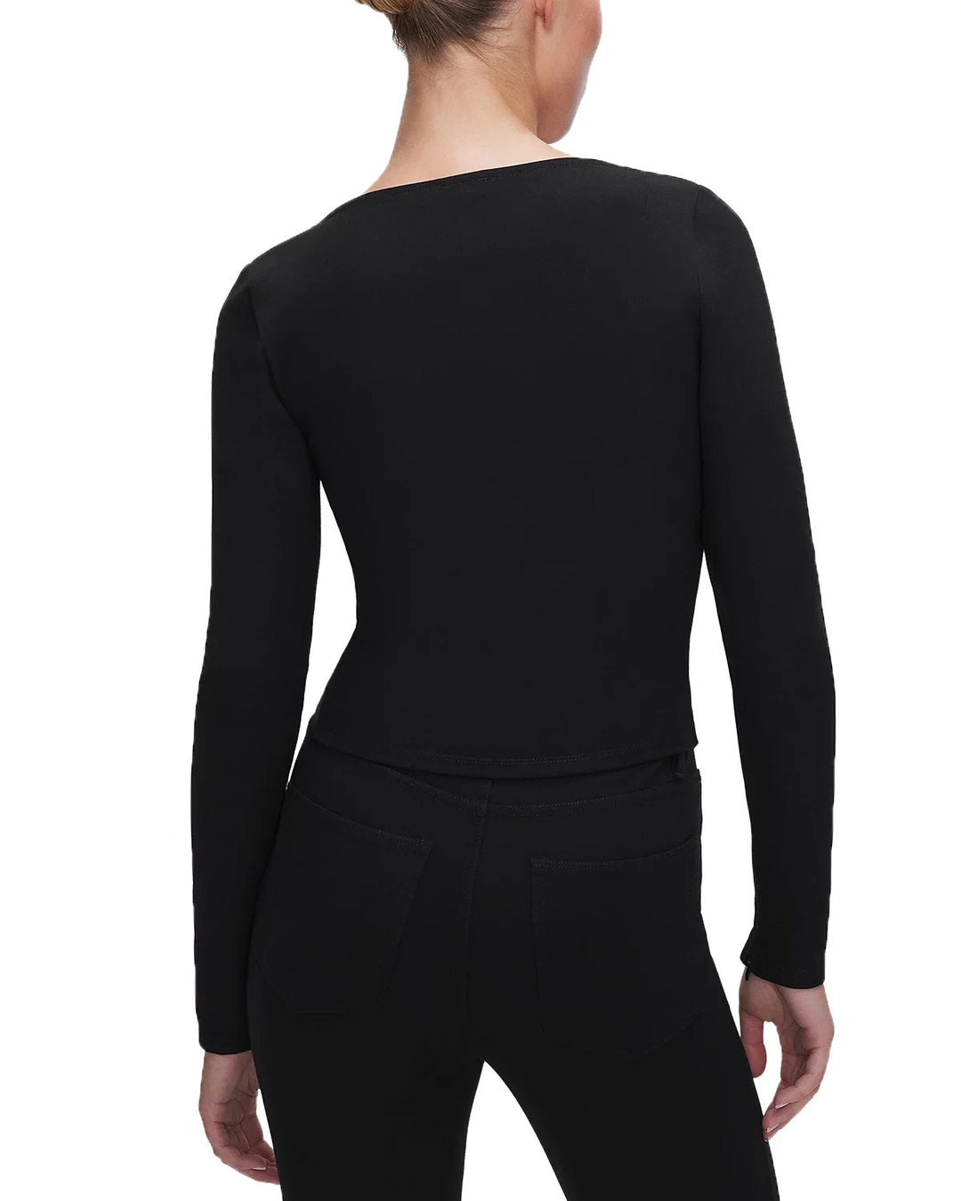 Good American Ponte Novelty Button Corset Top MSRP $129