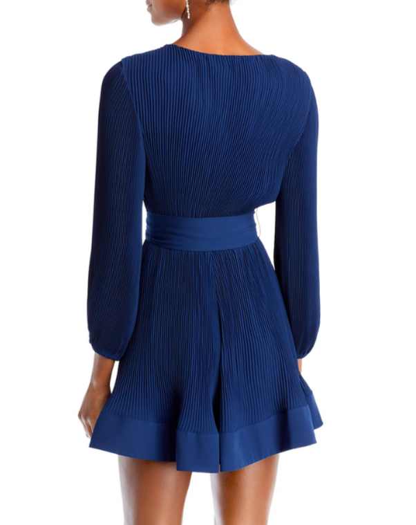 MILLY Liv Belted Pleated Dress MSRP $395