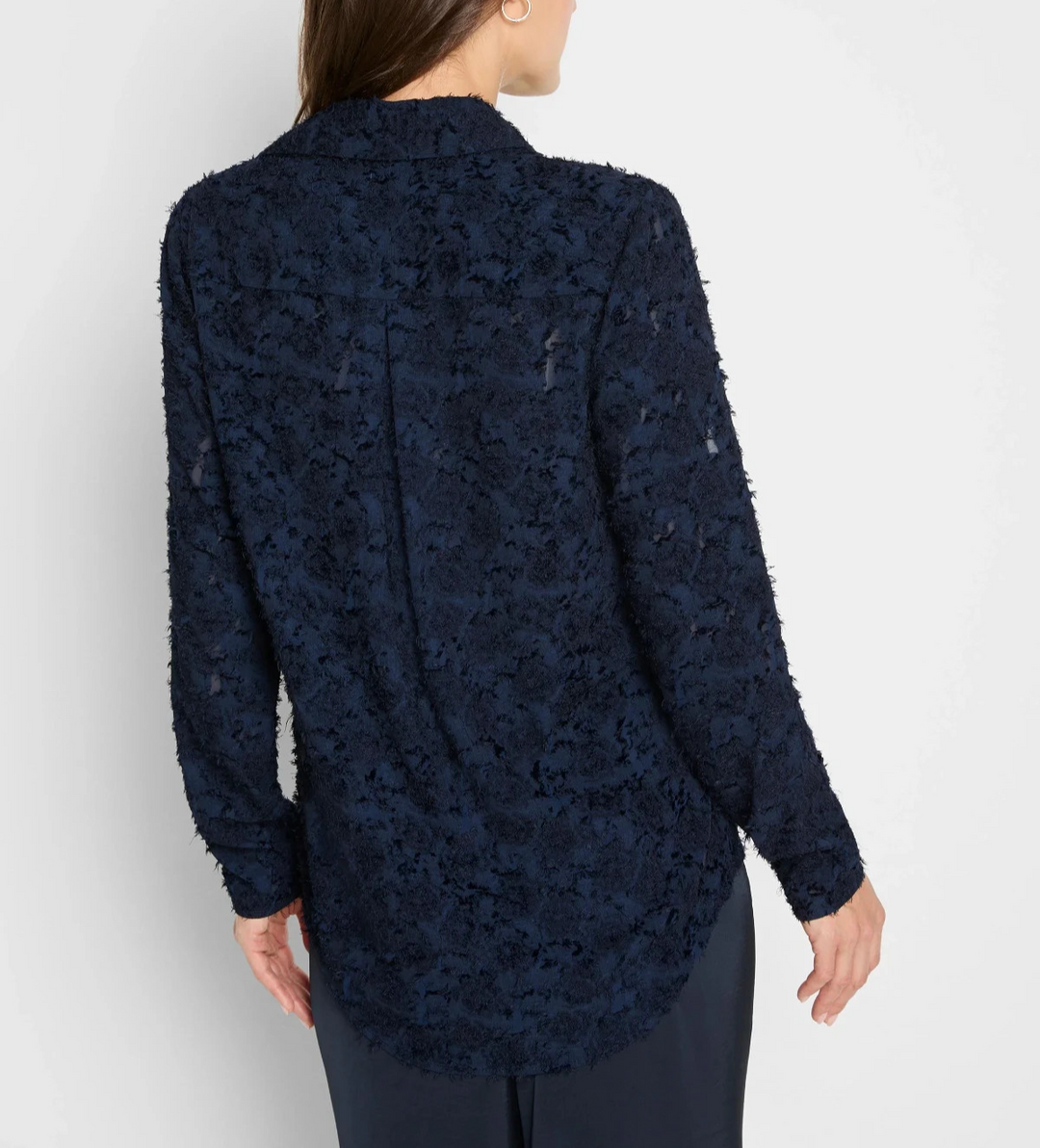 NIC+ZOE Any Occasion Clipped Jacquard Top MSRP $188